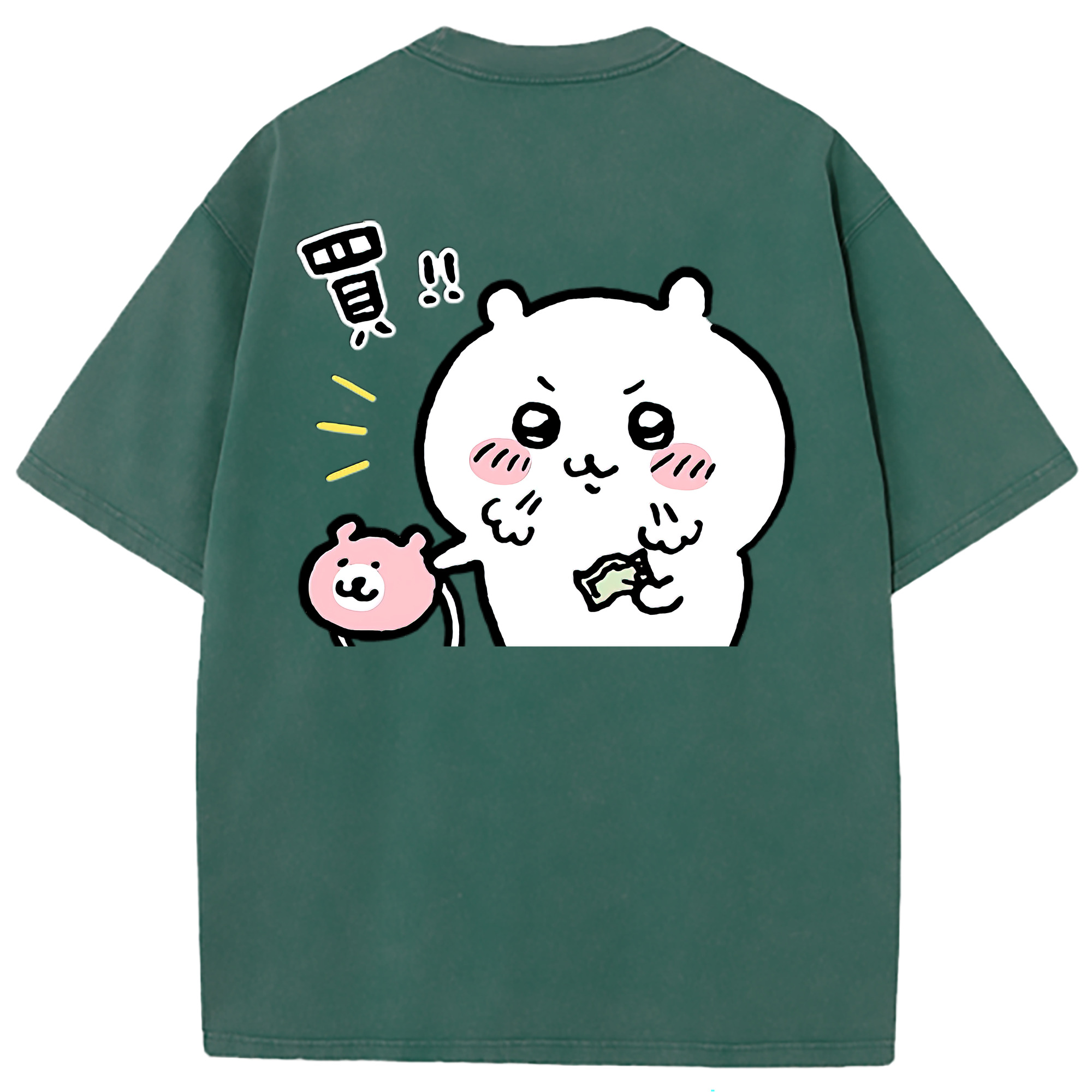 （画像用） ちいかわ ちいかわ Chii-kawa chiikawa 綿100% ヴィンテージ風 半袖Tシャツ（背面プリント）